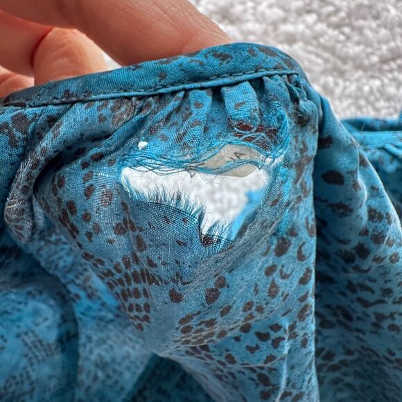 Rebecca Taylor Womens Dress blue sz 6 silk animalcore snake regency casual - Picture 3 of 9